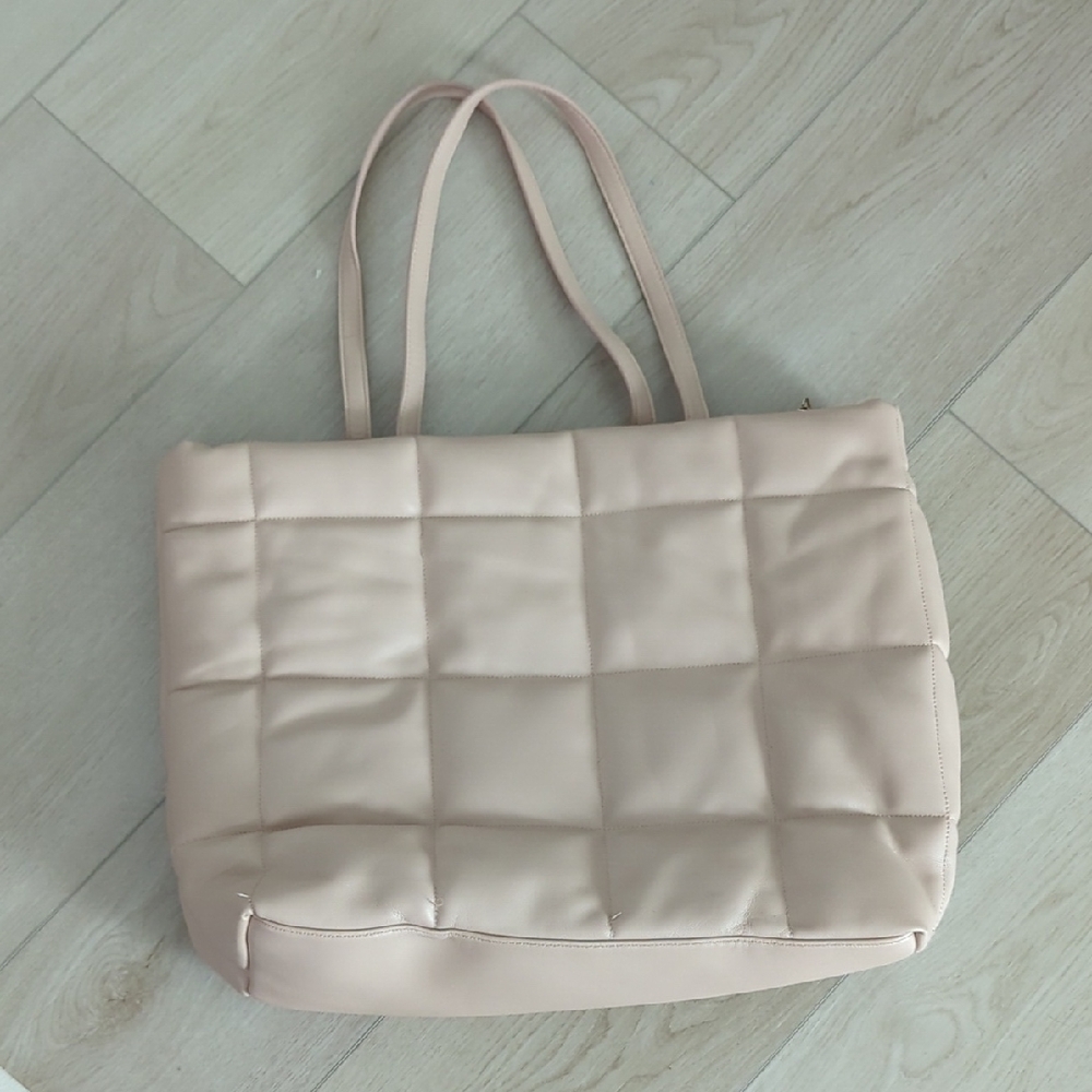 A New Day Cream Quilted Tote Bag
